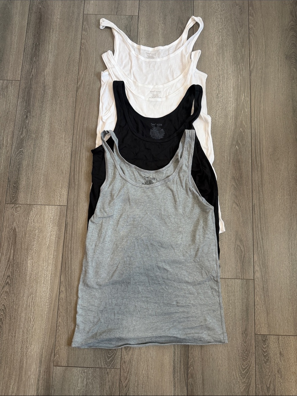 Hanes Tank Top Pack — 2 x White, Black, Gray